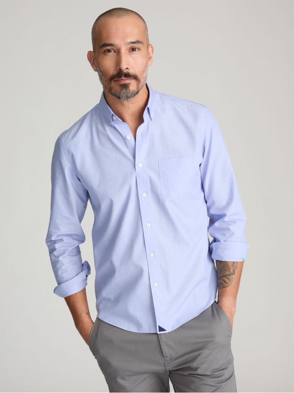 UNTUCKit Men's Wrinkle-Free Hillside Select Shirt Light Blue Button-Down SizeXXL